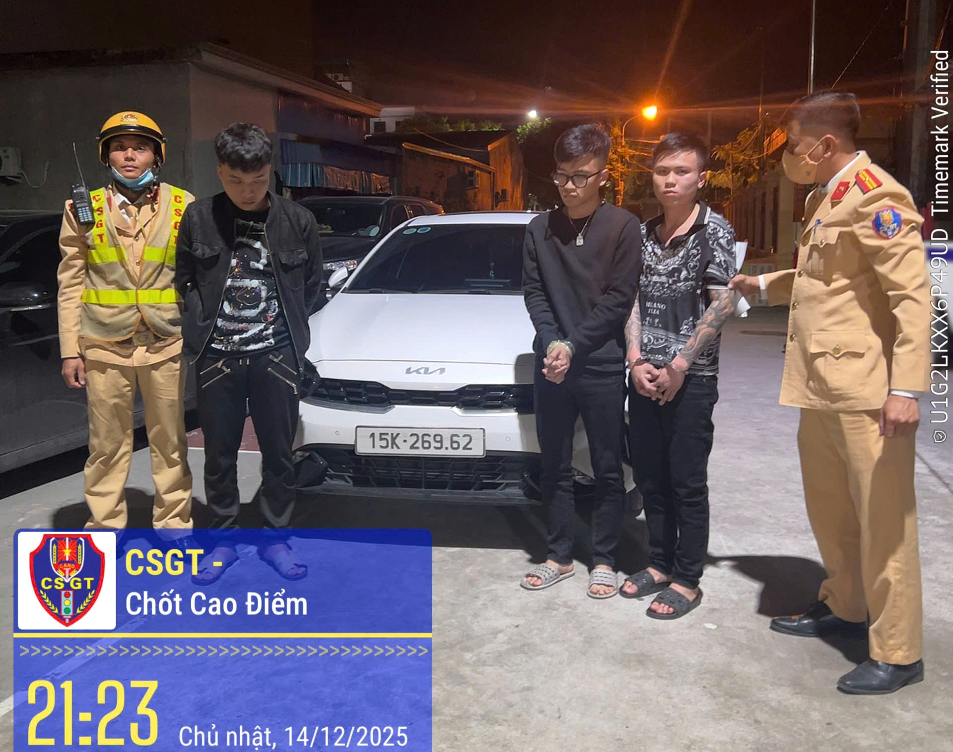 Trạm Cảnh sát giao thông An Hưng (Tổ địa bàn Kiến An) bắt giữ đối tượng tàng trữ trái phép chất ma túy